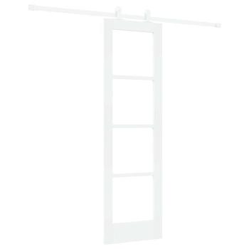 Schiebetür ORKDAL 61 x 198,5 cm Massivholz Kiefer und Glas Weiß