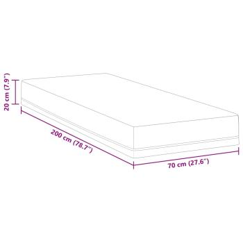 Matratze Weiß und Blau 70 x 200 cm Jacquard-Stoff