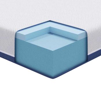 Matratze Weiß und Blau 70 x 200 cm Jacquard-Stoff