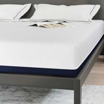 Matratze Weiß und Blau 200 x 200 cm Jacquard-Stoff