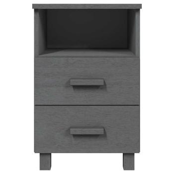 Nachttisch HAMAR Dunkelgrau 40x35x62 cm Massivholz Kiefer
