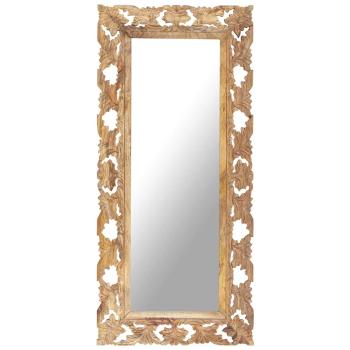 ARDEBO.de - Spiegel Handgeschnitzt Braun 110x50 cm Massivholz Mango