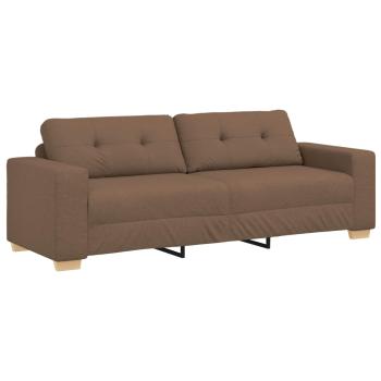 2-tlg. Sofagarnitur mit Kissen braun Stoff