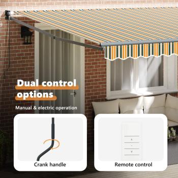 Elektrische ausziehbare Markise Grün und Weiß 400 x 350 cm