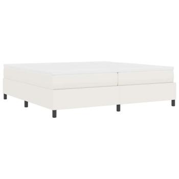 Boxspringbett Creme und Weiß 200 x 200 cm Cordstoff