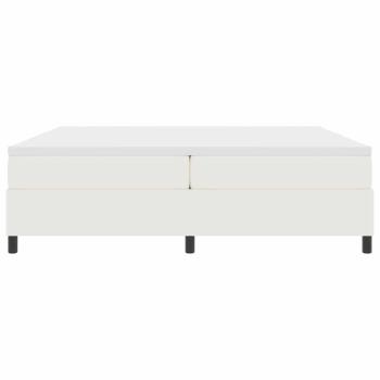Boxspringbett Creme und Weiß 200 x 200 cm Cordstoff