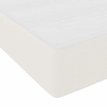 Boxspringbett Creme und Weiß 200 x 200 cm Cordstoff