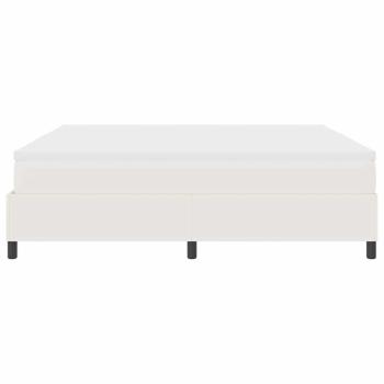 Boxspringbett Creme und Weiß 200 x 200 cm Cordstoff