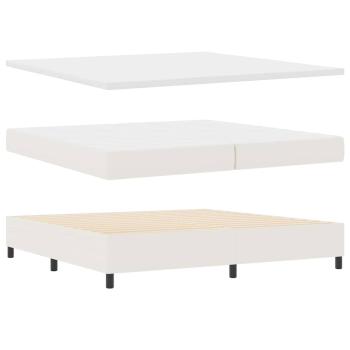 LED Boxspringbett Creme und Weiß 200 x 200 cm Cordstoff