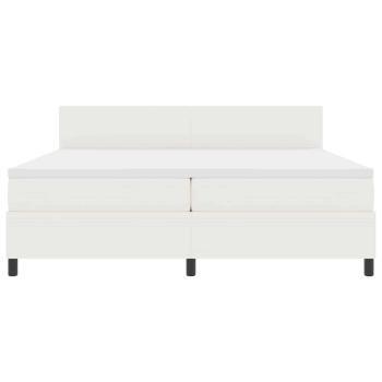 LED Boxspringbett Creme und Weiß 200 x 200 cm Cordstoff