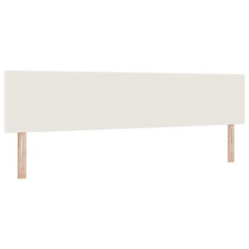 LED Boxspringbett Creme und Weiß 200 x 200 cm Cordstoff