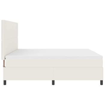LED Boxspringbett Creme und Weiß 200 x 200 cm Cordstoff