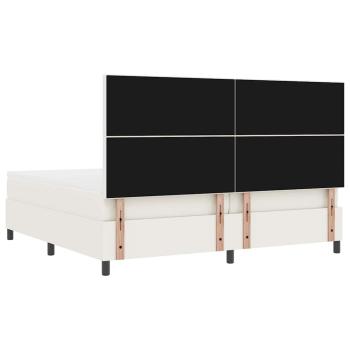 LED Boxspringbett Creme und Weiß 200 x 200 cm Cordstoff