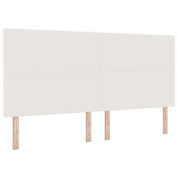 LED Boxspringbett Creme und Weiß 200 x 200 cm Cordstoff