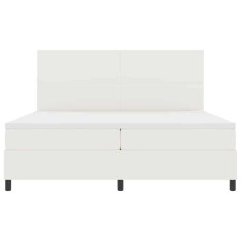 LED Boxspringbett Creme und Weiß 200 x 200 cm Cordstoff