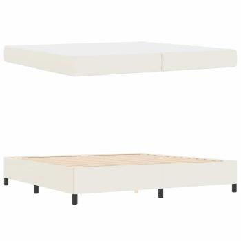 Bettrahmen mit Matratze Creme 200 x 200 cm Stoff