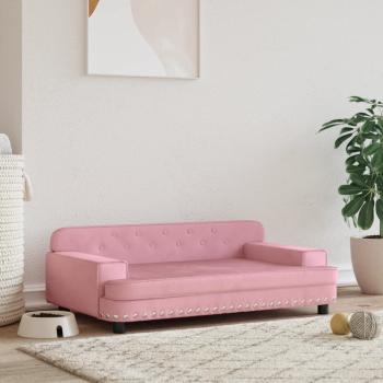 ARDEBO.de - Hundebett Rosa 90x53x30 cm Samt