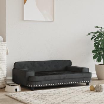 ARDEBO.de - Hundebett Schwarz 90x53x30 cm Samt