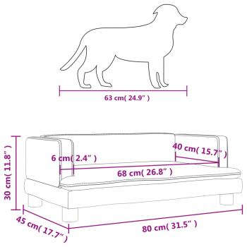 Hundebett Blau 80x45x30 cm Samt