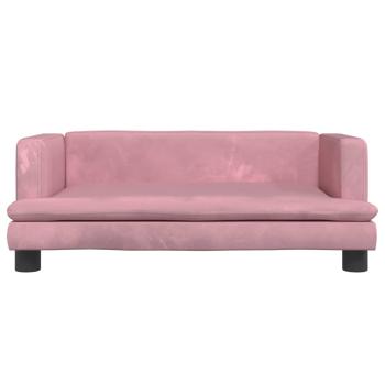 Hundebett Rosa 80x45x30 cm Samt