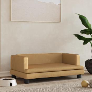 ARDEBO.de - Hundebett Braun 80x45x30 cm Samt