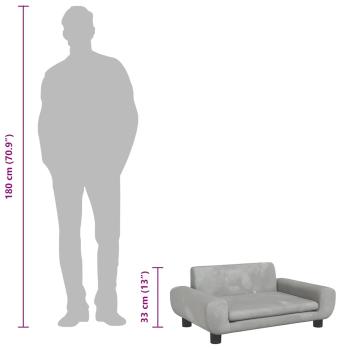 Hundebett Hellgrau 70x45x33 cm Samt