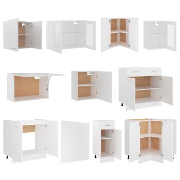 11-tlg. Küchenzeile Lyon Weiß Holzwerkstoff