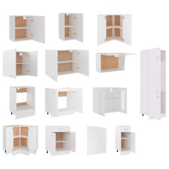 14-tlg. Küchenzeile Lyon Weiß Holzwerkstoff