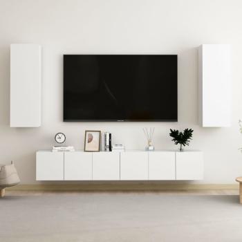 ARDEBO.de - 5-tlg. TV-Schrank-Set Weiß Holzwerkstoff