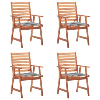 ARDEBO.de - Garten-Essstühle 4 Stk. mit Kissen Massivholz Akazie