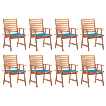 ARDEBO.de - Garten-Essstühle 8 Stk. mit Kissen Massivholz Akazie