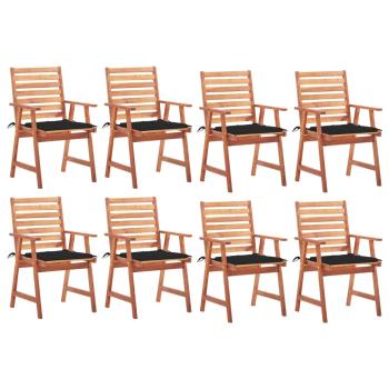 ARDEBO.de - Garten-Essstühle 8 Stk. mit Kissen Massivholz Akazie