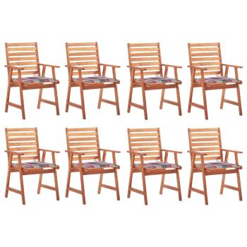 ARDEBO.de - Garten-Essstühle 8 Stk. mit Kissen Massivholz Akazie