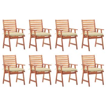 ARDEBO.de - Garten-Essstühle 8 Stk. mit Kissen Massivholz Akazie