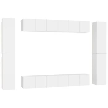 10-tlg. TV-Schrank-Set Weiß Holzwerkstoff