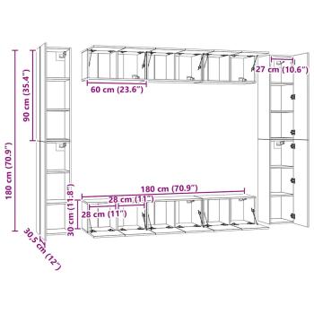 10-tlg. TV-Schrank-Set Sonoma-Eiche Holzwerkstoff