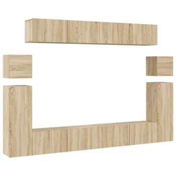 8-tlg. TV-Schrank-Set Sonoma-Eiche Holzwerkstoff