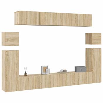 8-tlg. TV-Schrank-Set Sonoma-Eiche Holzwerkstoff