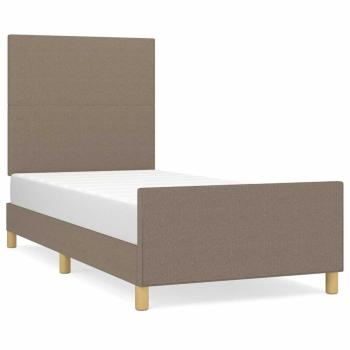 Bettgestell ohne Matratze Taupe 100x200 cm Stoff