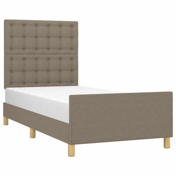 Bettgestell ohne Matratze Taupe 100x200 cm Stoff