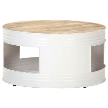 ARDEBO.de - Couchtisch Weiß 68x68x36 cm Massivholz Mango