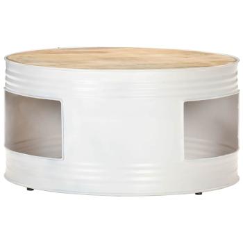 Couchtisch Weiß 68x68x36 cm Massivholz Mango