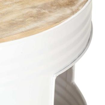 Couchtisch Weiß 68x68x36 cm Massivholz Mango