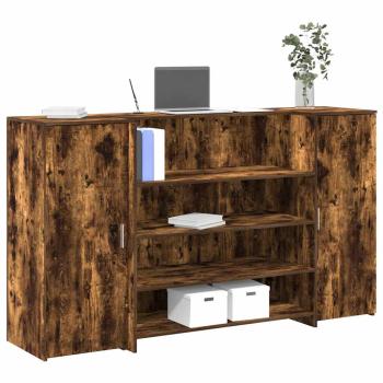 ARDEBO.de - Empfangstheke Räuchereiche 180x50x103,5 cm Holzwerkstoff