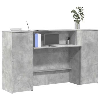 ARDEBO.de - Empfangstheke Betongrau 180x50x103,5 cm Holzwerkstoff