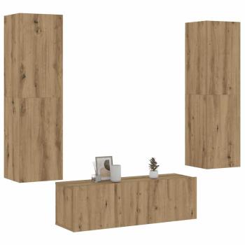 ARDEBO.de - TV-Wandschränke 3 Stk. Artisan-Eiche Holzwerkstoff