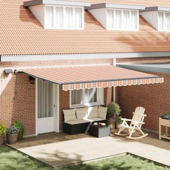 ARDEBO.de - Einziehbare Markise Mehrfarbig 450 x 350 cm Stoff