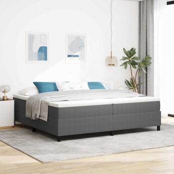 ARDEBO.de - Boxspringbett Hellgrau und Weiß 200 x 200 cm Cordstoff
