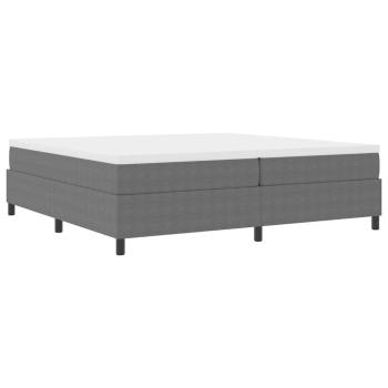 Boxspringbett Hellgrau und Weiß 200 x 200 cm Cordstoff