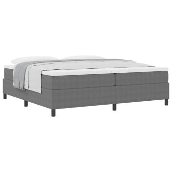 Boxspringbett Hellgrau und Weiß 200 x 200 cm Cordstoff